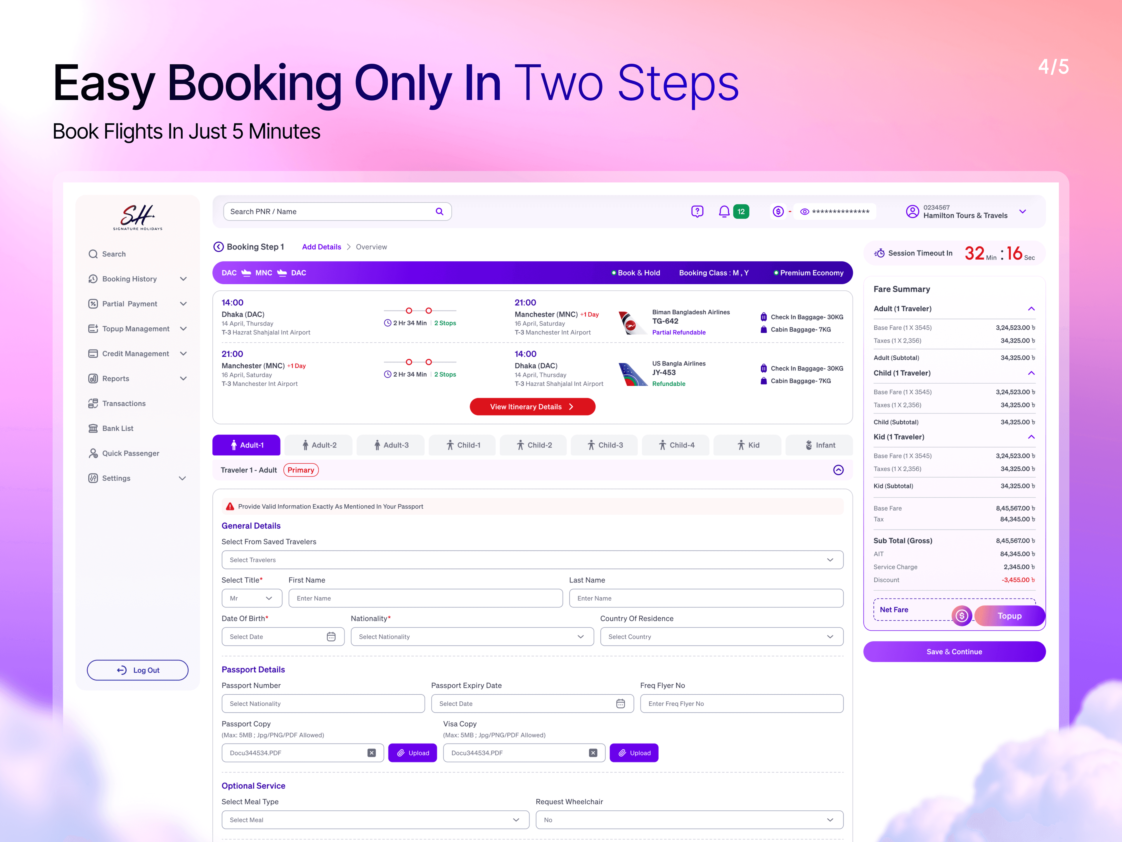 Signature Holidays Travel Platform