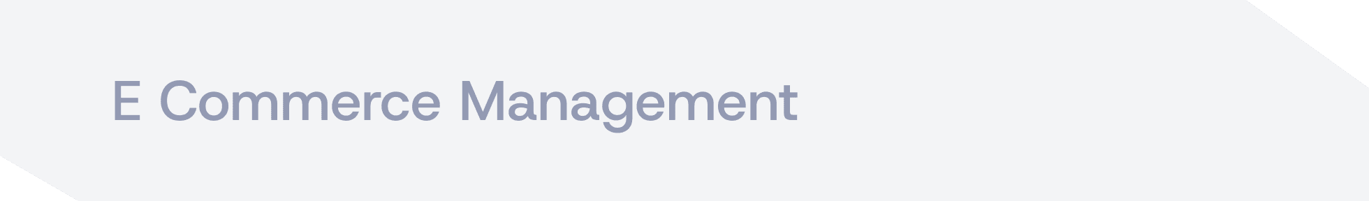 E Commerce Management