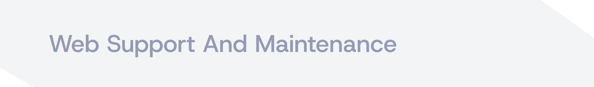 Web support and maintenance
